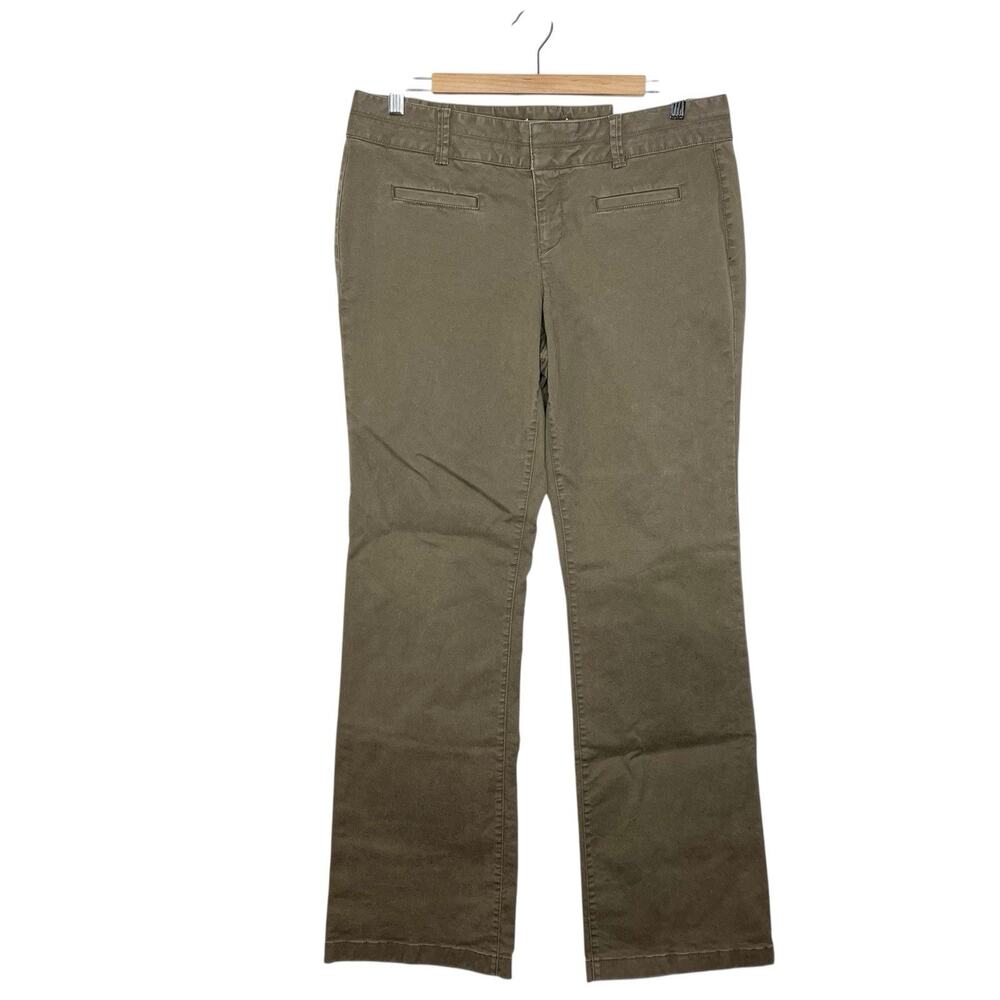 Loft Marisa Modern Boot Cut Chino Pants Brown Womens Size 8 Mid Rise Bootcut